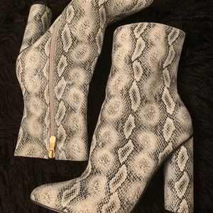 snake print booties